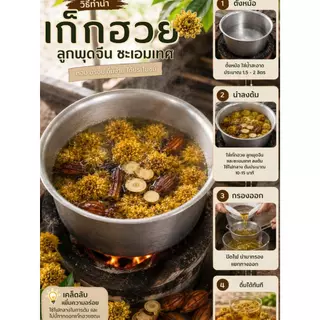 พรีราน่า ชุดต้มน้ำเก๊กฮวย 50g สูตรแก้ร้อนใน ดอกเก๊กฮวย ลูกพุดจีน ชะเอมเทศ คลายร้อน ดับกระหาย สมุนไพรธรรมชาติ 100%