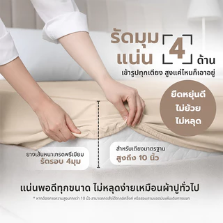 Baan Minimal ผ้าปูที่นอนรัดมุม พร้อมปลอกหมอน 2 ใบ 3/4/5/6/ฟุต ผ้าฝ้ายแท้ 100% นุ่มและสบาย มีหลายสี
