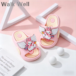 🦄WALK WELL🎁รองเท้าแตะเด็กหญิงฮิต! ลายกระต่ายยูนิคอร์นน่ารัก น้ำหนักเบา เด็กชอบมาก