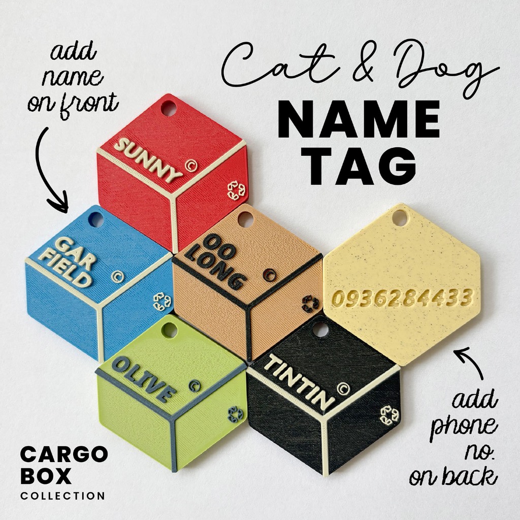ป้ายชื่อสัตว์เลี้ยง สลักชื่อและเบอร์โทรฟรี Pet Name Tag แบรนด์ TA.THA.TA รุ่น Cargo Box
