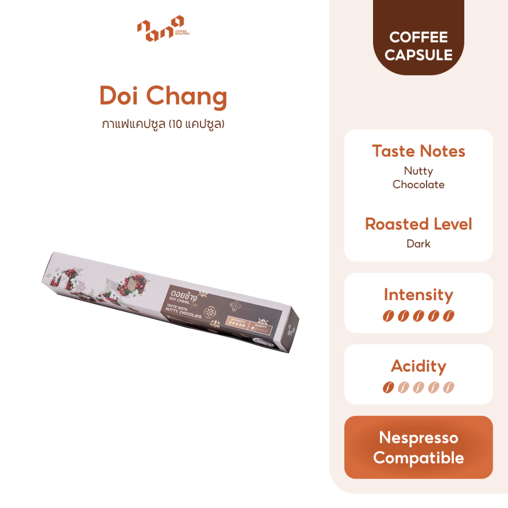 กาแฟแคปซูล for Nespresso Compatible - Doi Chang Coffee Capsule - Nana Coffee Roasters