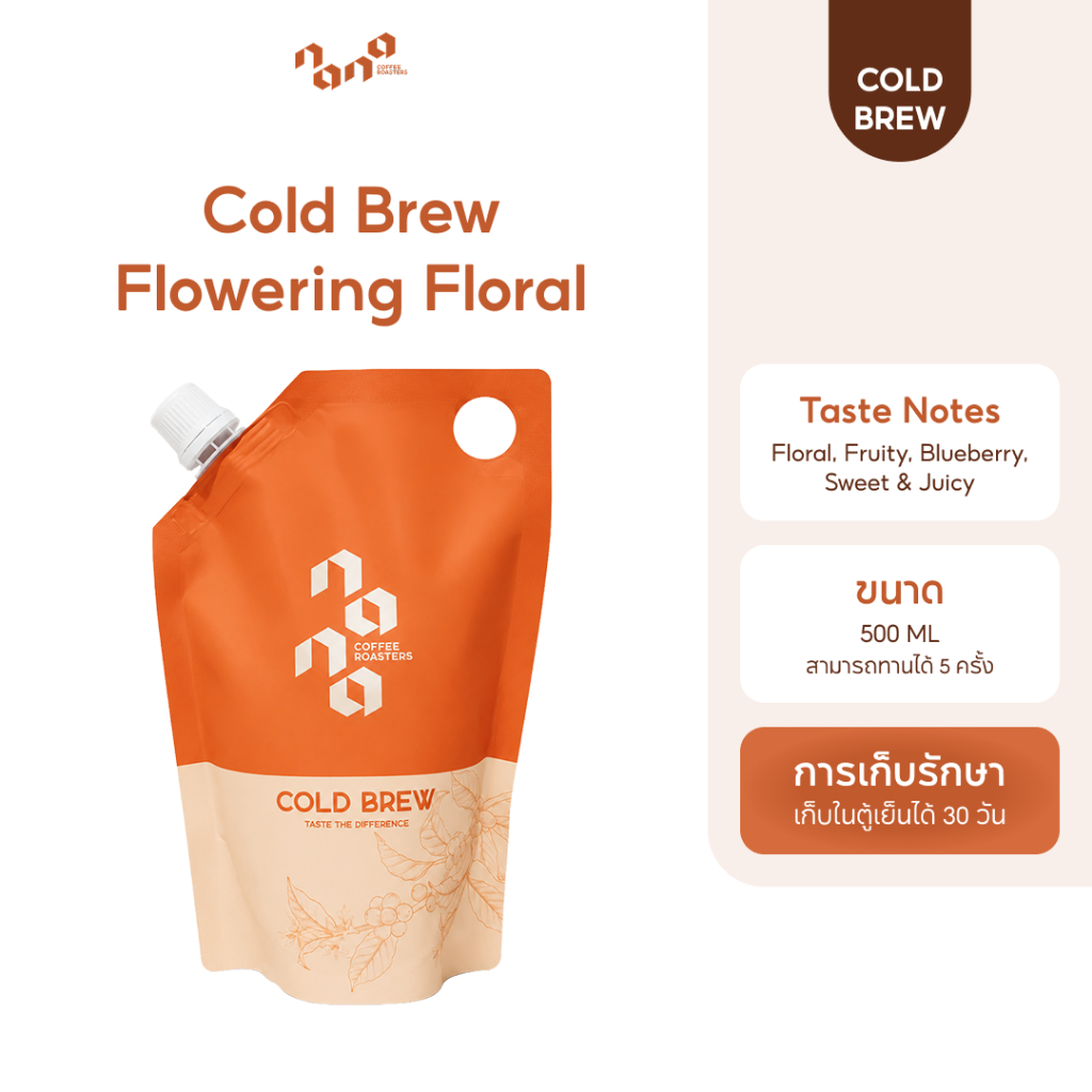 กาแฟ Cold Brew Flowering Floral กาแฟพร้อมดื่ม by Nana Coffee Roasters