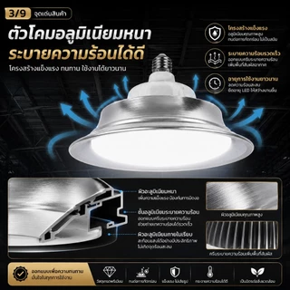 โคมไฟไฮเบย์ LED 200W 220V สว่างสูง โรงงาน ลานจอดรถ สนามกีฬา กลางแจ้ง