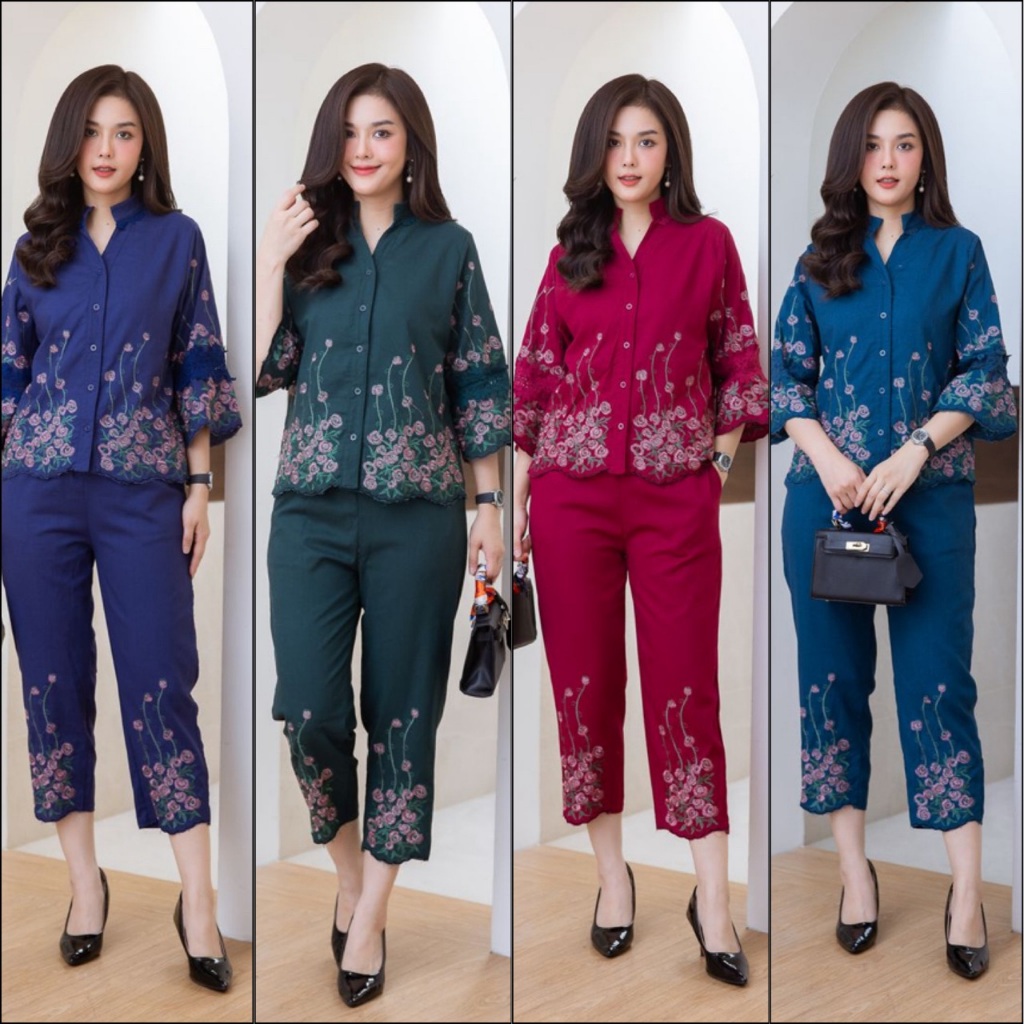 Cuttie minute  รหัสNS5859  ชุดเซ็ทผ้าลินินฝ้ายเกรดพรีเมี่ยม เนื้อผ้านิ่มกำลังดี