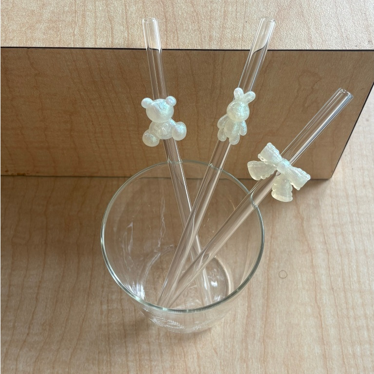 BON BON ptojects - Pearl long straw - หลอดแก้วชนิดยาวสีมุก