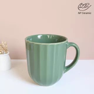 [ลดสูงสุด 80%] NP Ceramic จานเซรามิค จานเปลือกหอยสีเขียวเข้ม สวยหรูดูแพง