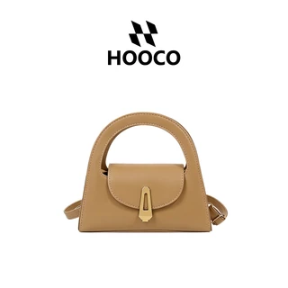 HOOCO กระเป๋า สำหรับผู้หญิง กระเป๋าถือสไตล์วินเทจ ล็อคคลาสสิก ดีไซน์เฉพาะตัว สะพายข้างได้ มินิมอลหรูหรา