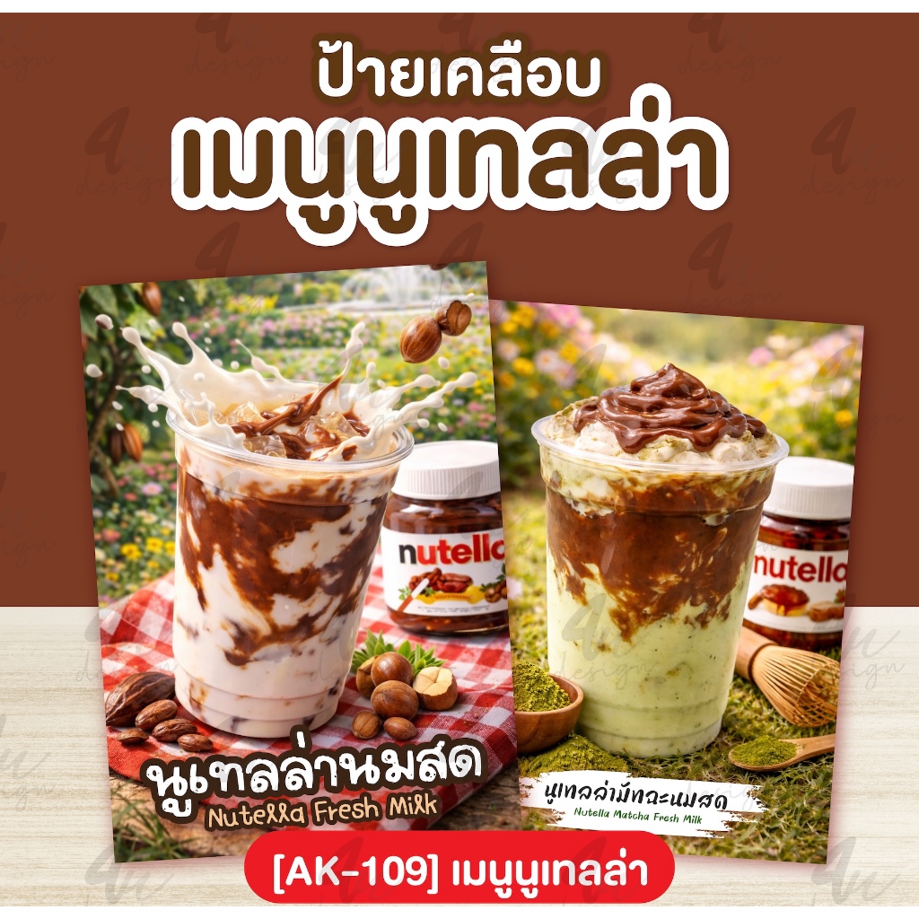 ป้ายเคลือบ เมนูนูเทลล่า [AK-109]