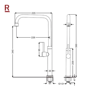 Rasland A11021-A555BK A11021-A888SN A11021-A123CR ก๊อกสำหรับอ่างซิ้งค์น้ำเย็น วัสดุสแตนเลส 304 มี 3 สี ติดตั้งอ่างซิงค์