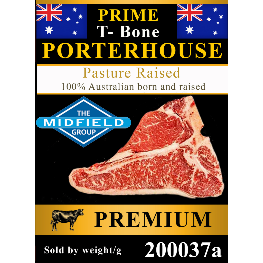 🥩Midfield AUS PRIME Porterhouse T Bone steak approx 500g+