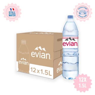 [ช้อป 3,000 ส่งฟรี กทม. และปริมณฑลบางพื้นที่] Evian Natural Mineral Water เอเวียง น้ำแร่ธรรมชาติ 1.5 ลิตร x 12 ขวด
