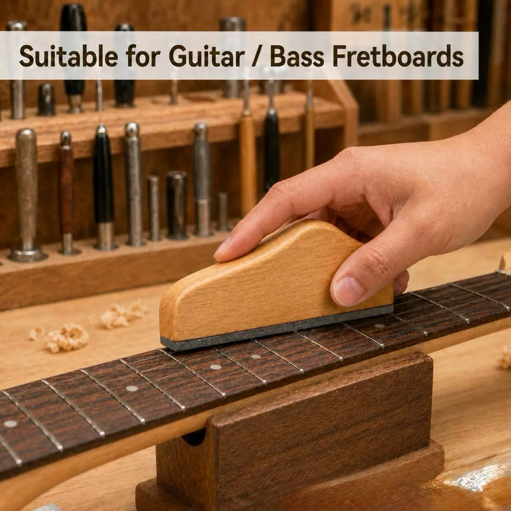 เครื่องมือสำหรับปรับระดับเฟรตกีตาร์ (Guitar Fret Leveling Tool) ใช้สำหรับขัดและปรับระดับความสูงของเฟรตบนคอกีตาร์