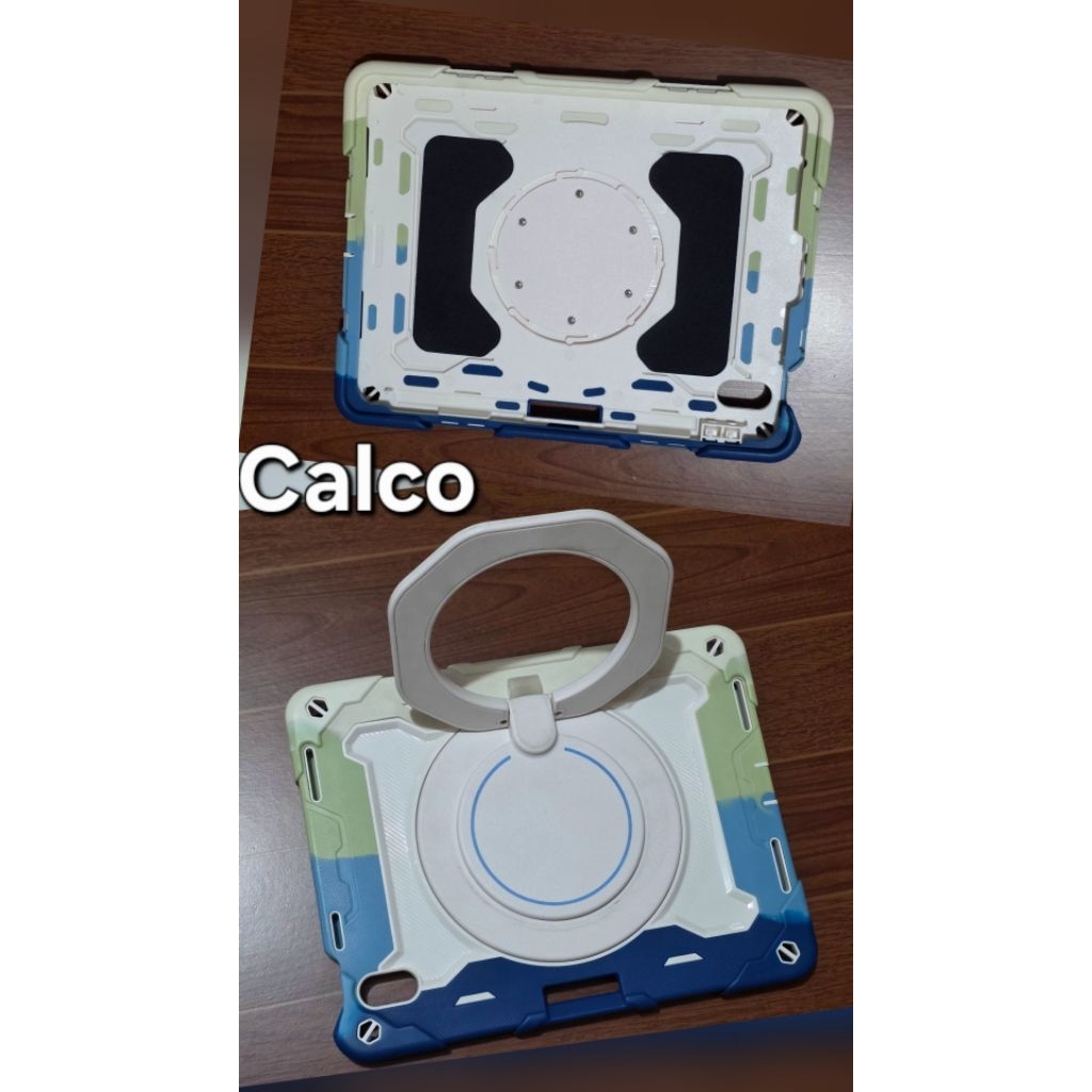 Case iPad Gen10 สีฟ้าไล่เฉดสีเข้มอ่อน แต่งสีเขียว มือสอง สภาพดีมากค่ะ-