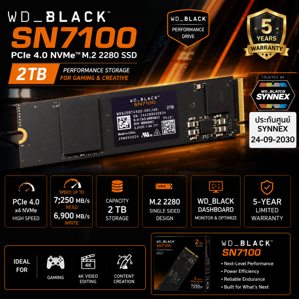 WD BLACK SN7100 2TB PCIe 4.0 NVMe M.2 2280