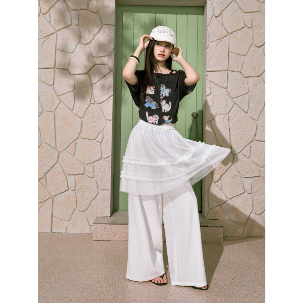 [Preorder] KUOSE : Layered Skirt Pants