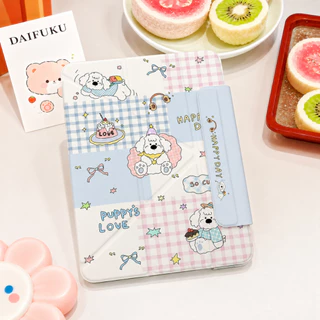 เคสไอแพด ประเภท Y วัสดุอะคริลิค Air7/8 gen11 gen10 แอร์6 Air5/Air4 Pro11 พร้อมช่องเสียบปากกา รูปแบบการ์ตูน หลังใส พับได้