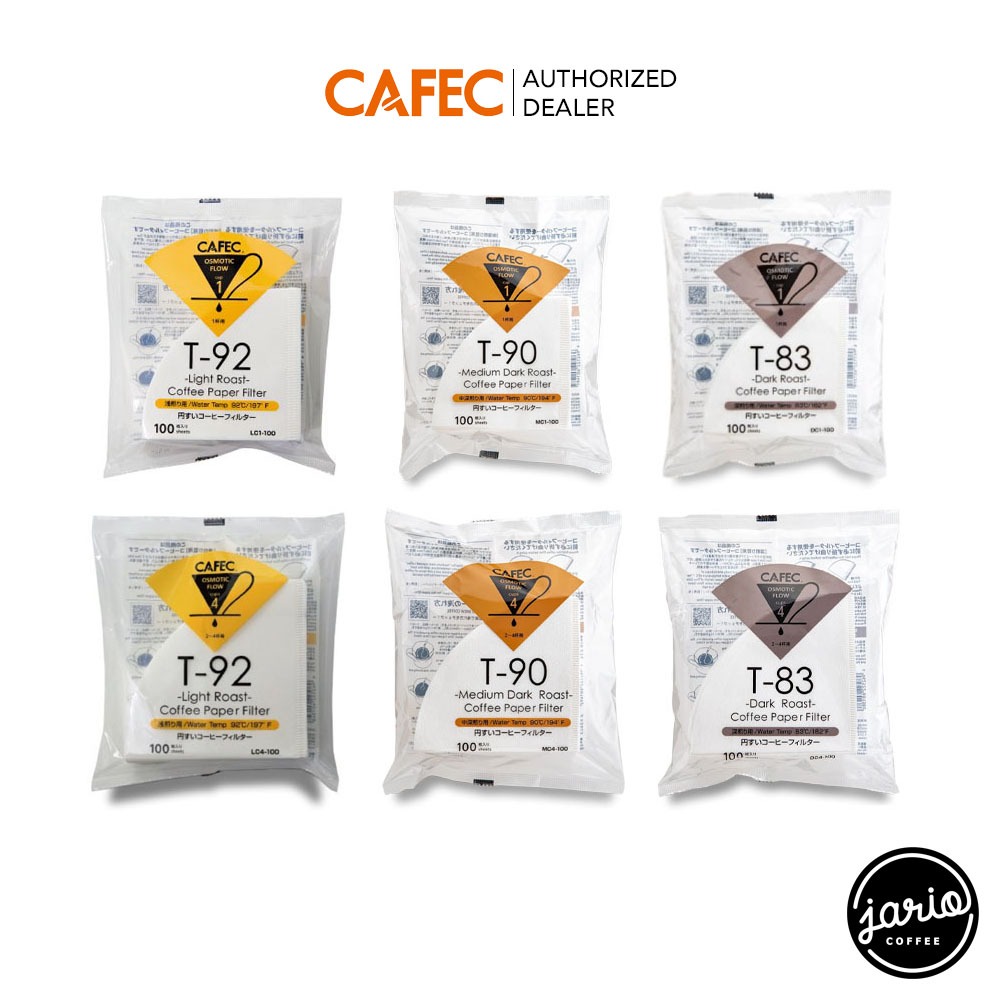 JARIO x CAFEC กระดาษกรองกาแฟ T-Series 100 แผ่น CAFEC T-Series Roasting Level Coffee Paper Filter 100 Sheets