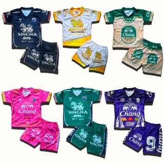 ชุดบอลเด็ก ชุดกีฬาเด็ก ผ้ามันเบาสบาย ชุดเด็กผู้ชาย 1-4 ขวบ