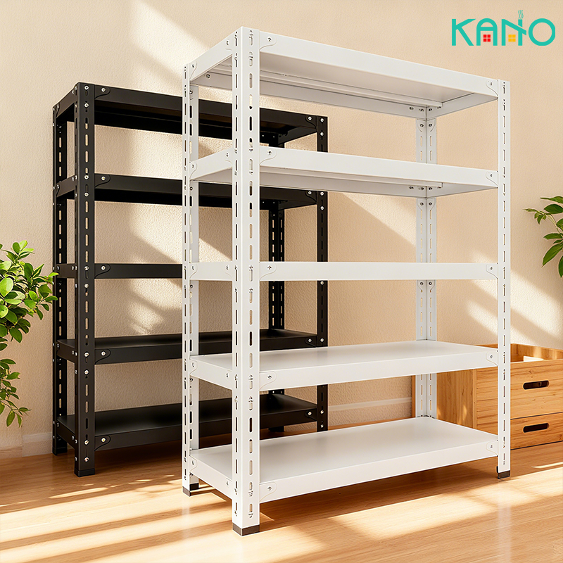 KANO ชั้นวางของ 3/4/5ชั้น เหล็กแท้ 100% ความสูงของชั้นที่ปรับได้ น้ำหนัก 300 กิโลกรัม แข็งแรง ติดตั้งง่าย แข็งแรง
