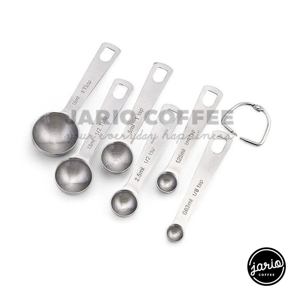 Jario ช้อนตวง สแตนเลส 304 แบบหนา 6 ชิ้น Stainless Measuring Spoon