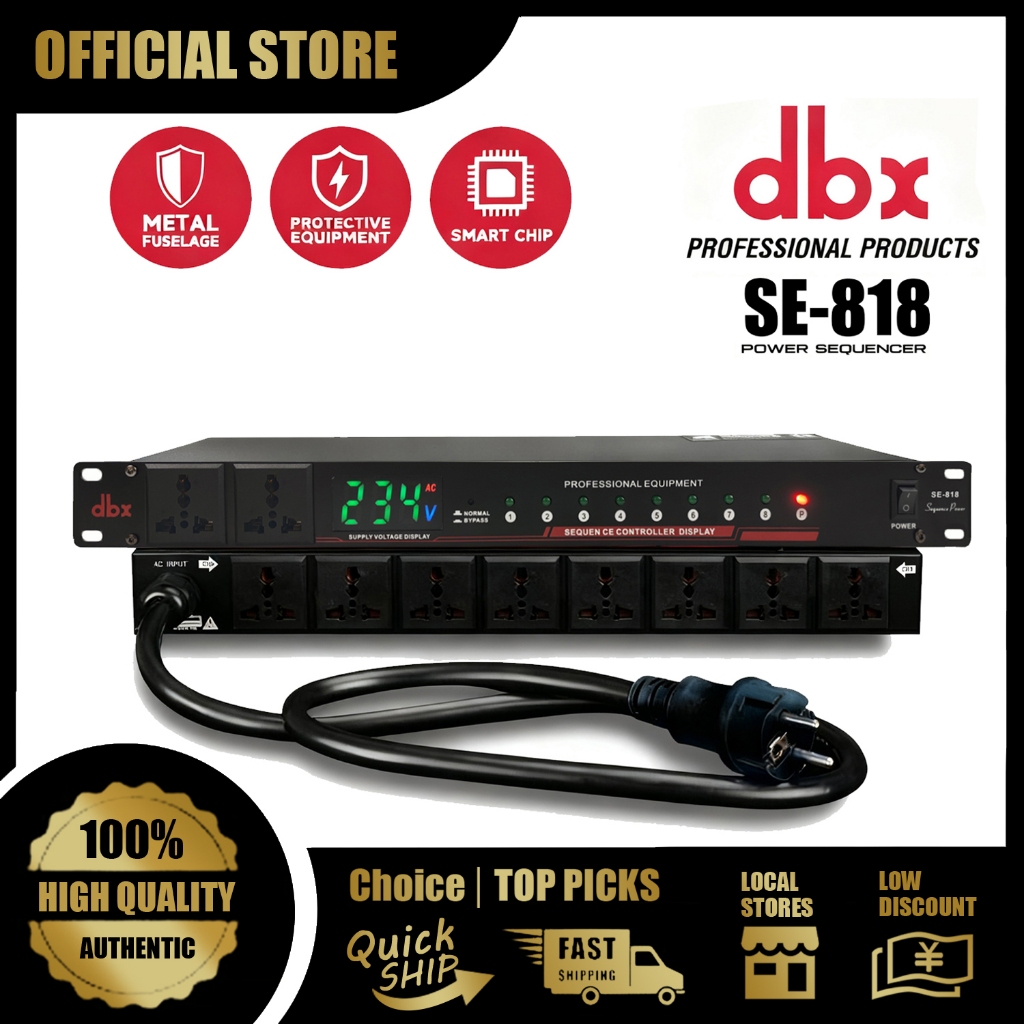 DBX SE-828 เครื่องควบคุมลำดับไฟ ป้องกันไฟผิดปกติ กรองไฟสะอาด ปลอดภัยสูง ใช้งานอีเวนต์และห้องร้องเพลง