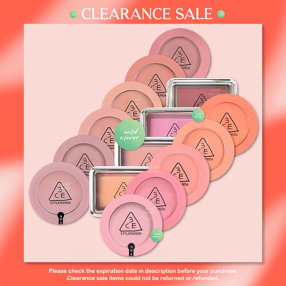🍀 3CE : แท้สแกนได้ face blush, mood recipe, new take face blusher ; mono pink nude peach fig sale