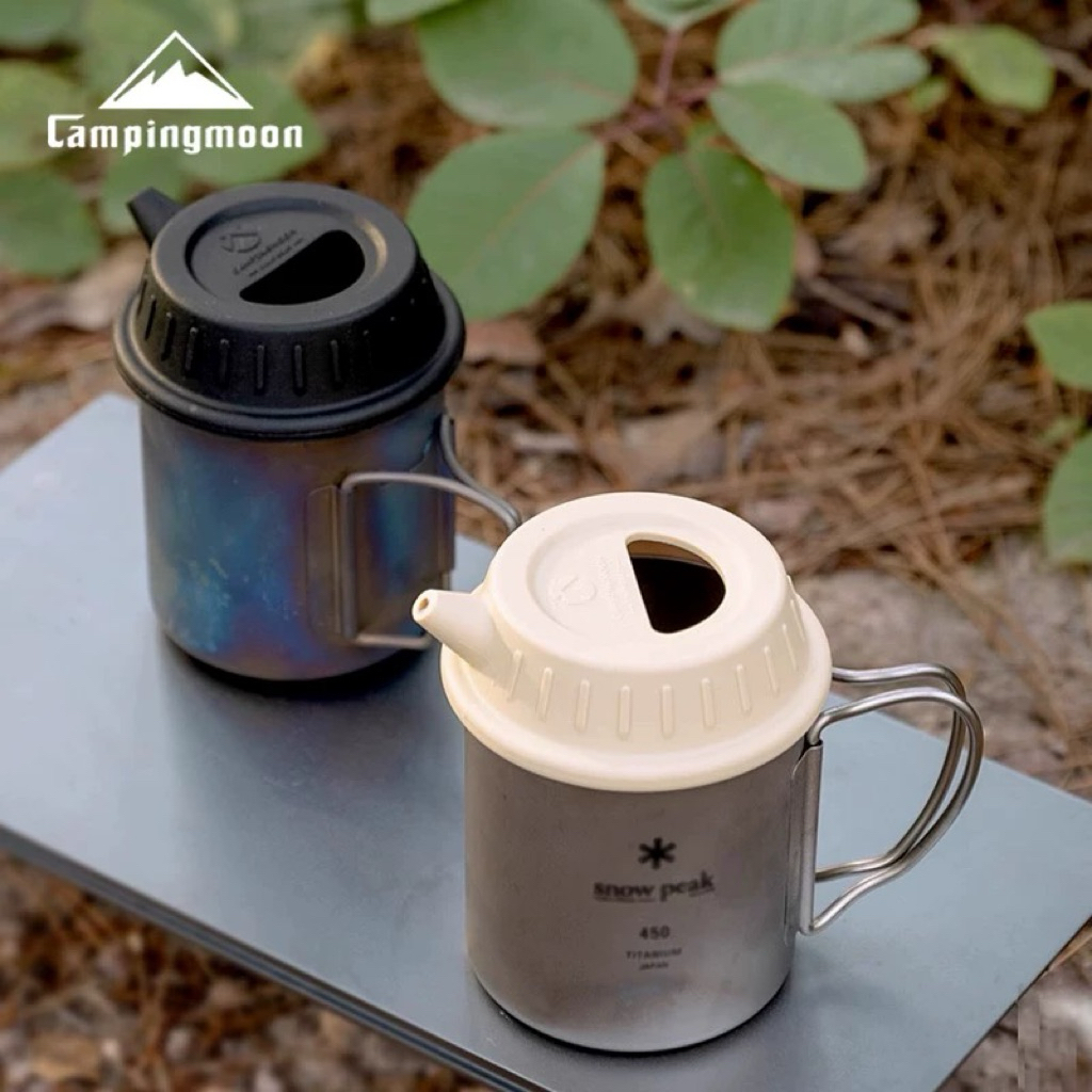 ฝาซิลิโคน Campingmoon ฝาปิดแก้วไทเทเนียม กันหก พร้อมช่องดื่ม ใช้กับ Snow Peak 450