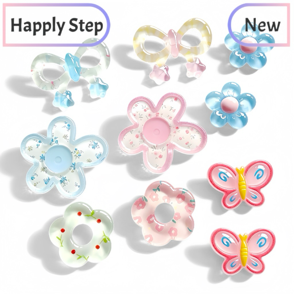 Happystep 10ชิ้น/เซ็ต G17ผีเสื้อดอกไม้*เฉพาะตัวติด(พร้อมส่ง) จิ๊บบิท ตัวติดรองเท้า ชุดตกแต่งรองเท้า ลายการ์ตูนน่ารักๆ
