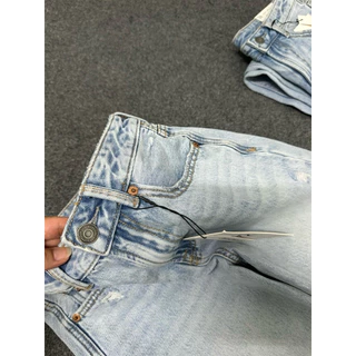 Str Straight Jeans กางเกงยีนส์สีฟอก เอวสูง สีสวย งานสวย