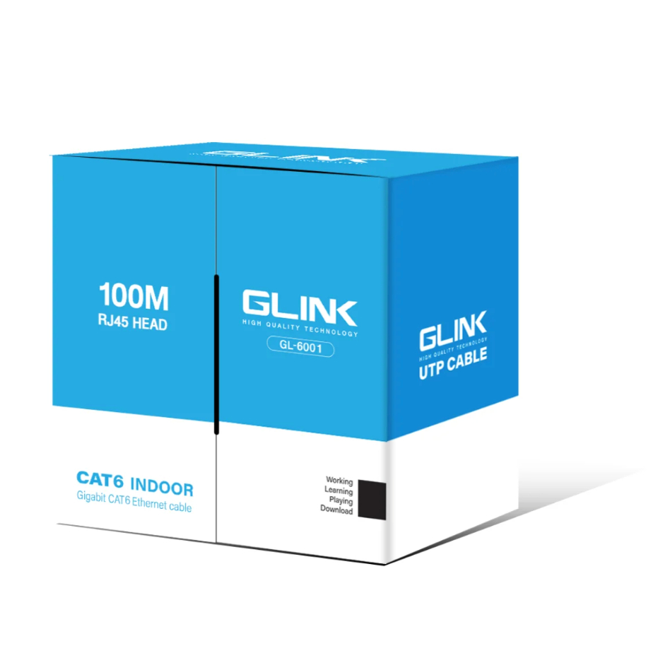 สาย LAN BLUE Series GLINK รุ่น GL-6001 (CAT6 indoor 100M)