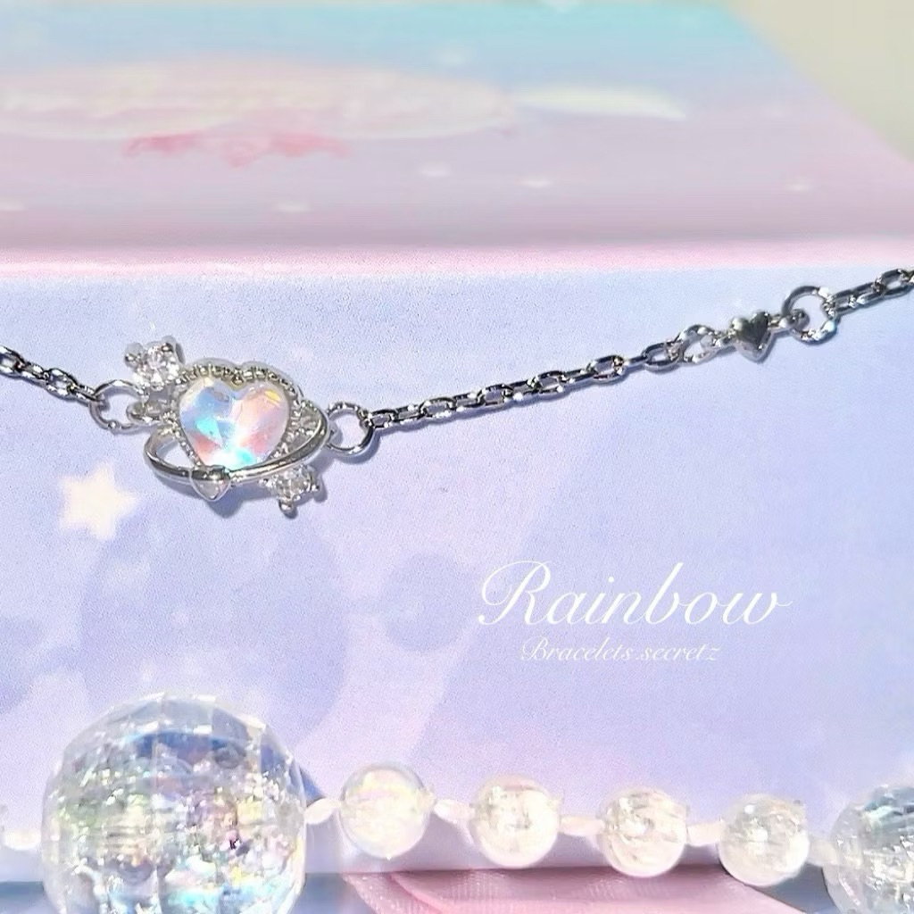 💗ลด100฿ 🪽 โค้ดหน้าร้าน 🎀 สร้อยข้อมือชุบเงินแท้ 🎀 สร้อยคอ หัวใจ ชมพู หัวใจ น่ารัก เพชร ดาวโบว์ (19) Vivianne