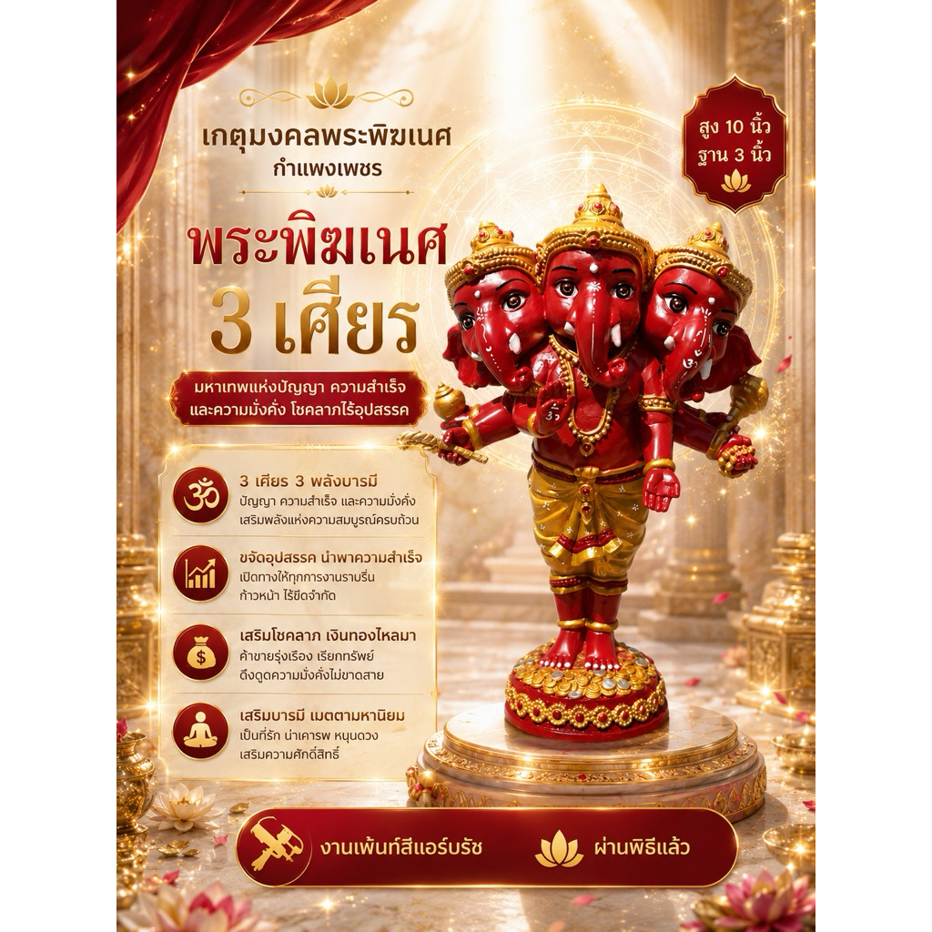 พระพิฆเนศ 3 เศียร (พระตรีมุข คณปติ)