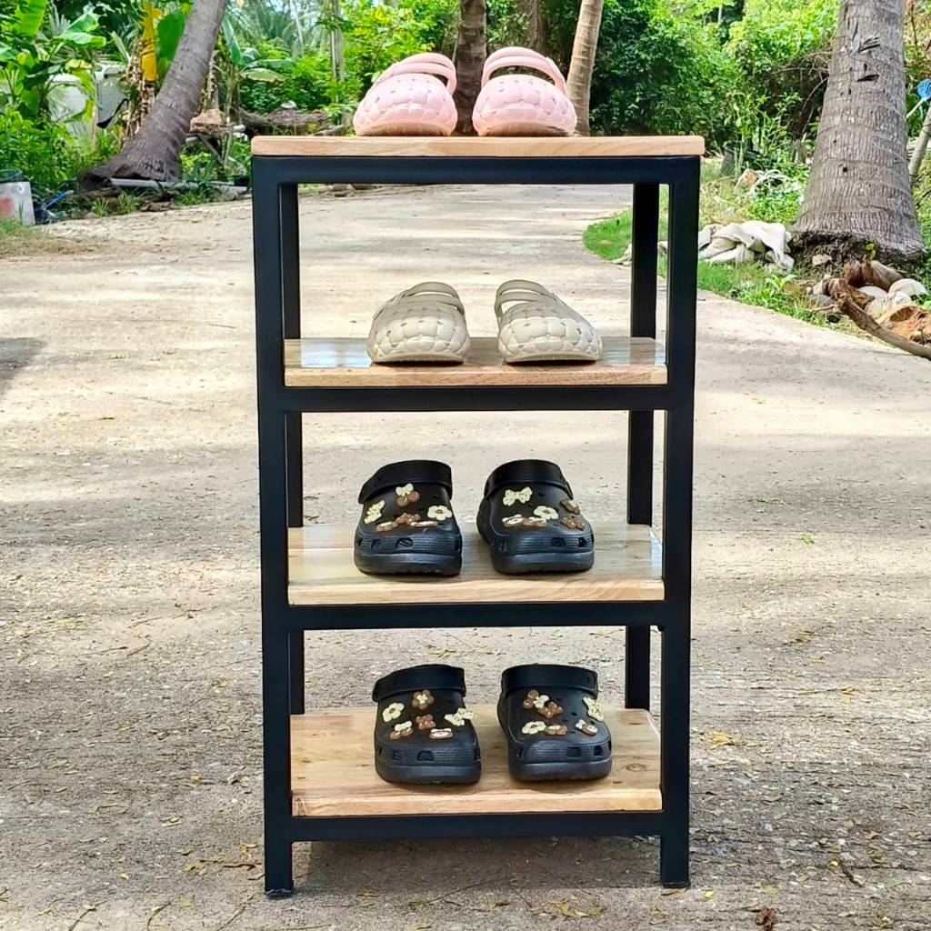 ชั้นวางของ 4 ชั้น ชั้นวางรองเท้าโครงเหล็ก ขนาดเล็กๆ งานฝีมือ สวย แข็งแรงมาก MT166