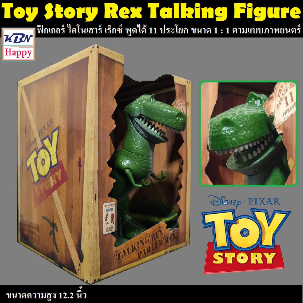 Toy Story Moive, Rex Talking Figure 2019 ตุ๊กตา ฟิกเกอร์ ไดโนเสาร์เร็กซ์ พูดได้ ขนาด 1:1 จากภาพยนตร์ ทอย สตอรี่