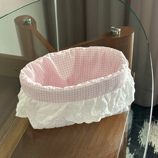 Mellow Cloud Basket ตะกร้าผ้ามินิมอลพาสเทล สไตล์เกาหลีน่ารัก น้ำหนักเบา ใส่เครื่องสำอาง ของจุกจิก แต่งโต๊ะ แต่งห้อง 🧺🌷
