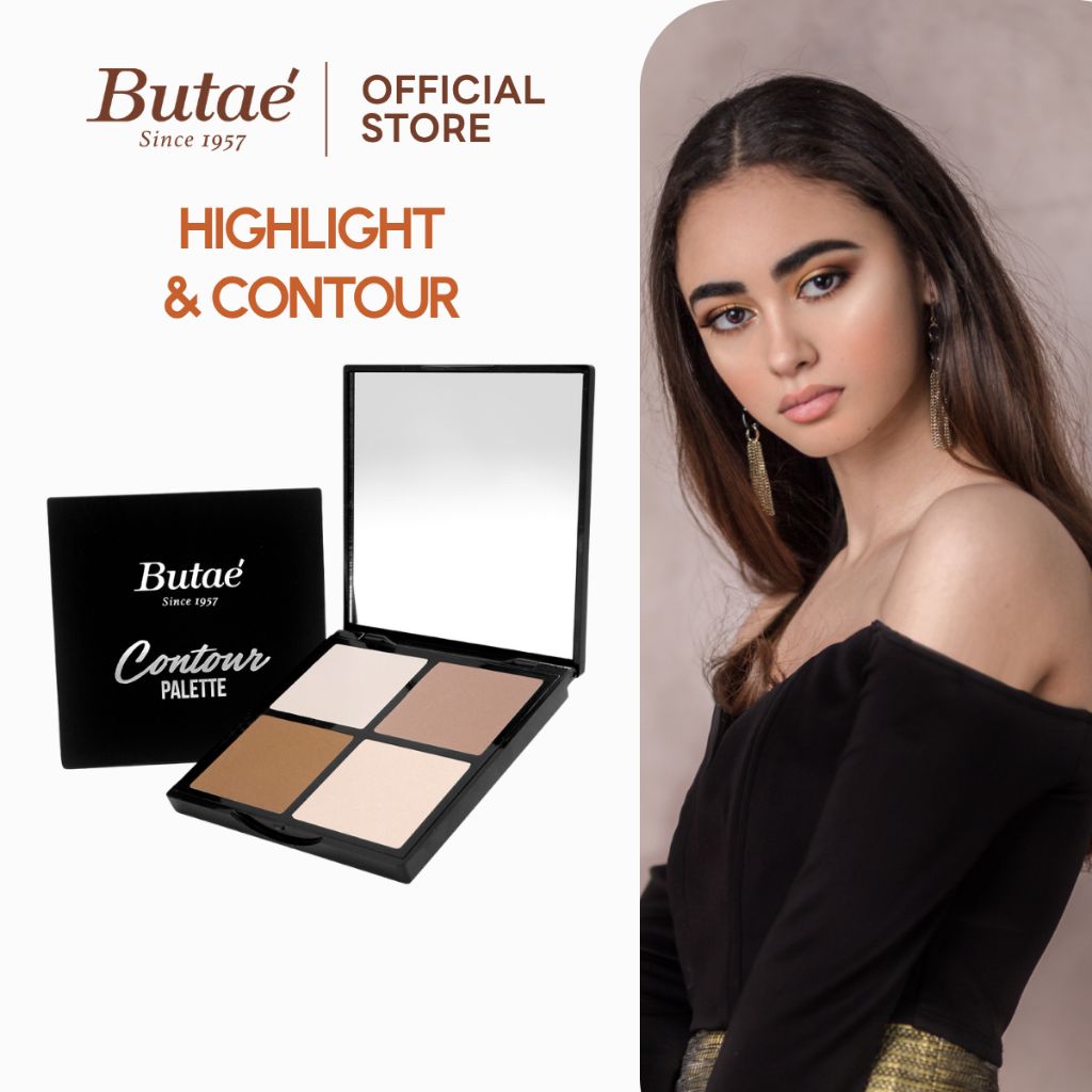 Butae Contour Palette บูเต้ คอนทัวร์พาเลท 4 เฉดสี เพิ่มมิติให้กับใบหน้า( น้ำหนัก 12 กรัม  )