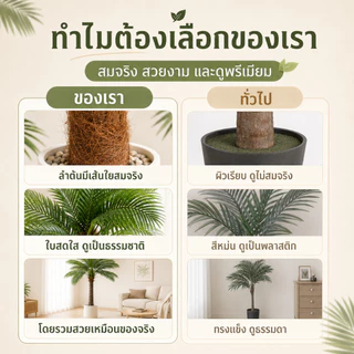 🌴รุ่นอัพเกรด ก้านหนา🌴ต้นมะพร้าวเทียม 130/160/180CM ต้นไม้เทียม โดนฝนและแดด ทนทาน ต้นไม้ปลอมใหญ่
