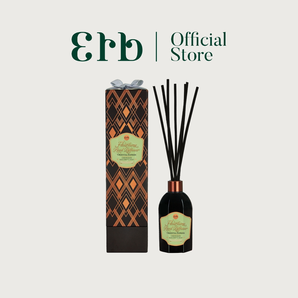 Erb Oriental Express Fleurfume Reed Diffuser 100 ml. เอิบ ก้านไม้หอม กลิ่นมะกรูดและตะไคร้ หอมผ่อนคลาย สดชื่น