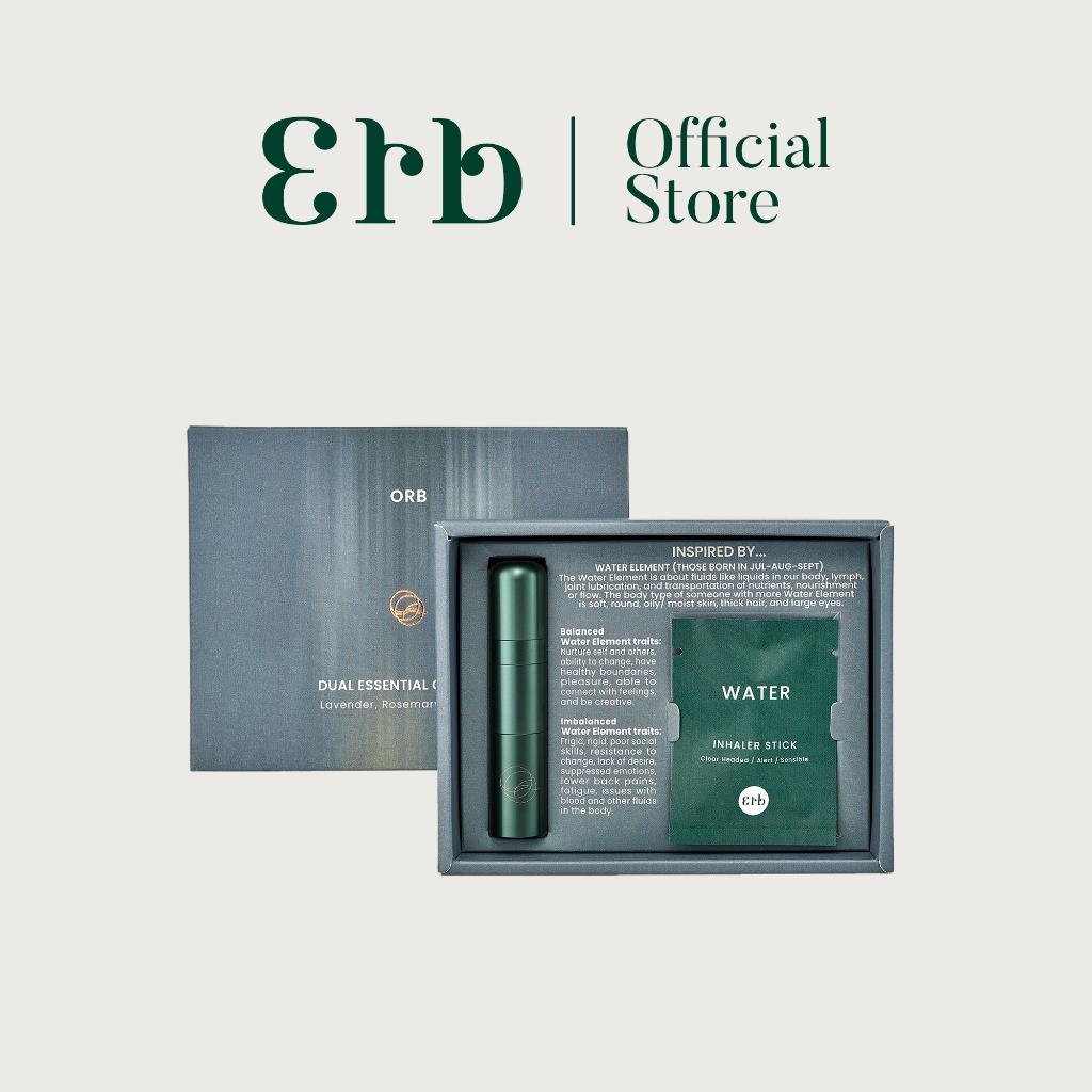 [New] Erb Orb Essential Oil Blend 10Ml. น้ำมันหอมระเหย กลิ่นหอม สดชื่น ผ่อนคลาย พกพาสะดวก สูตรออร์บ ธาตุน้ำ