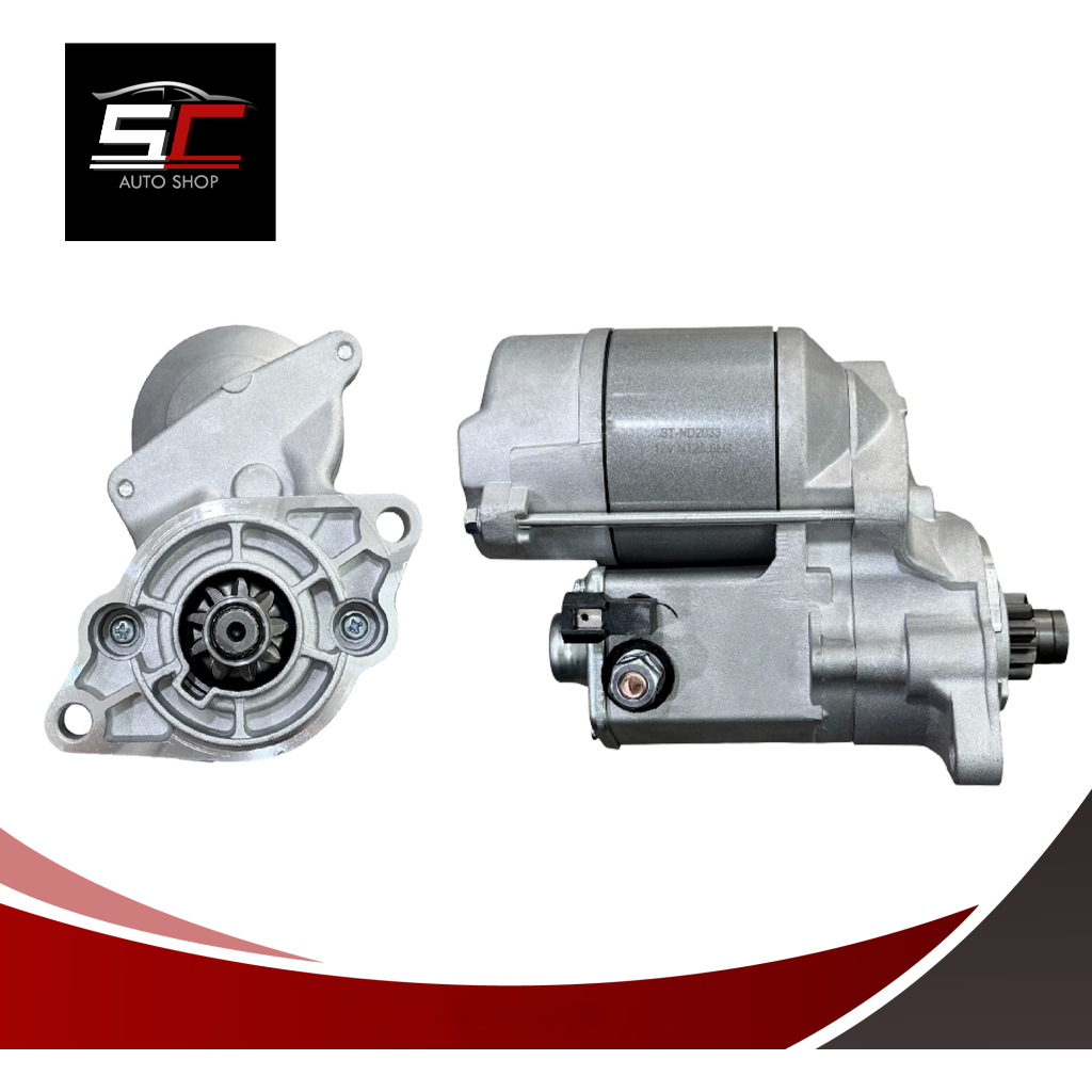 ไดสตาร์ท TOYOTA (โตโยต้า) 3K, KUBOTA (คูโบต้า) V1505  หัวเฟือง 9 ฟัน 12V 1.4KW ทดเสื้อเงิน ใหม่ 100%