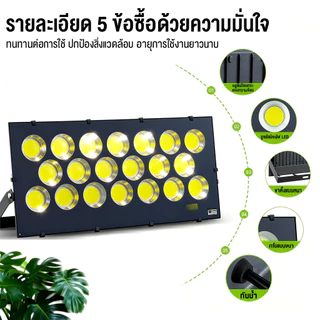 【เปลี่ยนฟรี ถ้าชำรุด】สปอตไลท์ LED แสงสีขาว 20000Wไฟสปอตไลท์กลางแจ้ง ชิปCOB การันตี แสงขาว ถูกที่สุด กันน้ำ กันฝน floodli