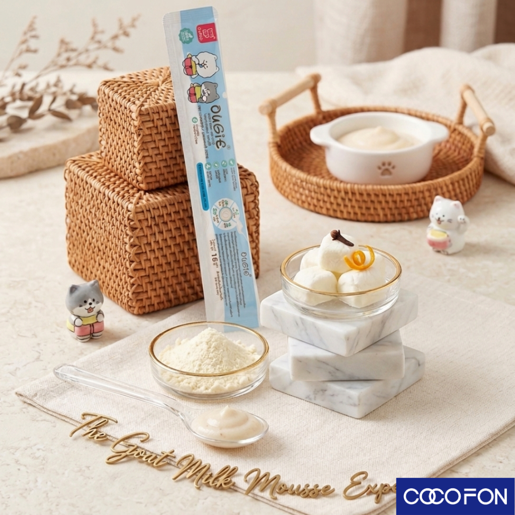 #PET10 โปร 4แถม1 OUGIE Goat Yogurt โยเกิร์ตนมแพะแท้ 100% ขนมสุนัขและแมว