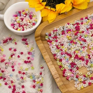 (มีส่งด่วน)ลูกปัดดอกไม้ใสจิ๋ว 100/200/400 ชิ้น 4-8 มิล(เล็กมาก) Mini Blossom Yellow