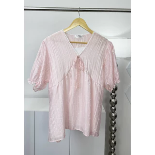 B26 เสื้อคอวี แขนตุ๊กตา สำหรับสาวอวบ อก38-48 lanastore *มีซับใน