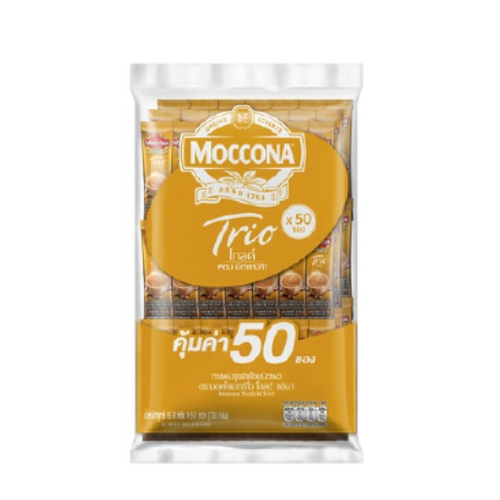 มอคโคน่าทรีโอโกลด์ กาแฟ 3in1 ปรุงสำเร็จรูป 15.8กรัม 50ซอง