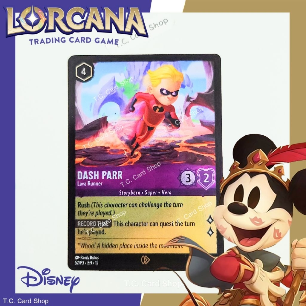 Dash Parr - Lava Runner (Foil) EN12 52/P3 PROMO (Wilds Unknown) - Disney Lorcana  (ดิสนีย์ ลอร์คาน่า)