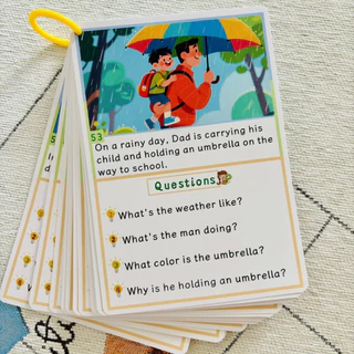 (ใช้โค้ดรับcoinคืน10%ได้) Flashcards Questions บัตรถามตอบแบบโต้ตอบภาษาอังกฤษสำหรับแม่และลูก 32 ใบ