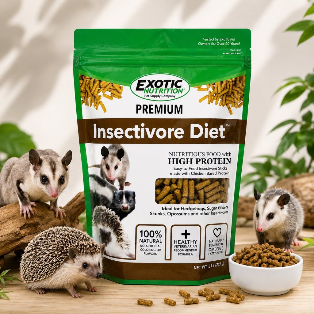(แบ่งขาย)Exotic Nutrition Premium Insectivore Diet โปรตีนจากเนื้อได้ โอเมก้า3 ชูการ์ไกลเดอรฺ์ เม่นแคระ sugarglider