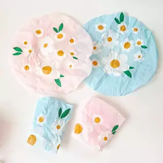 หมวกคลุมผมอาบน้ำลายดอกไม้ กันน้ำได้ดี สีน่ารัก