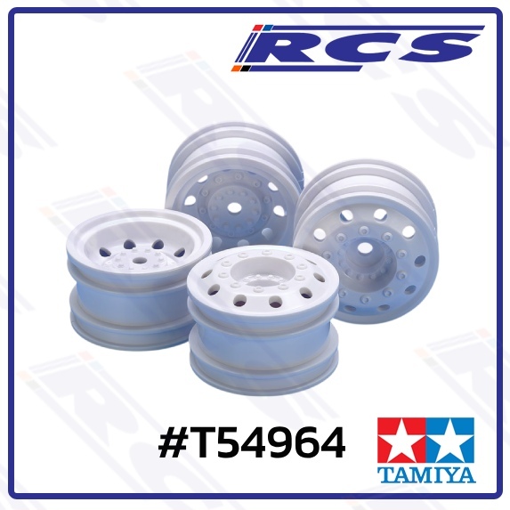 TAMIYA 54964 ON ROAD RACING TRUCK WHEELS (WHITE, F&R/2PCS. EACH)